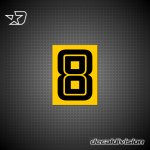 Reflective Number Sticker 8 - Inline